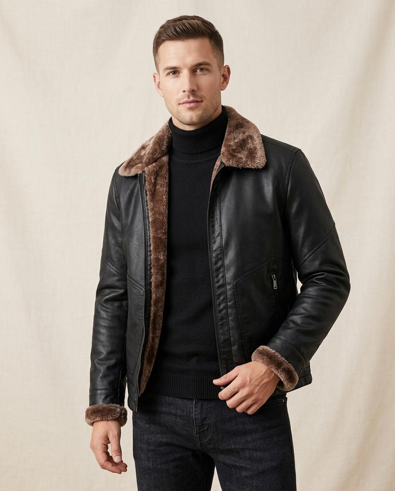 Lands Mode - Lolil | Gefüttert Kunstleder Jacke Herren