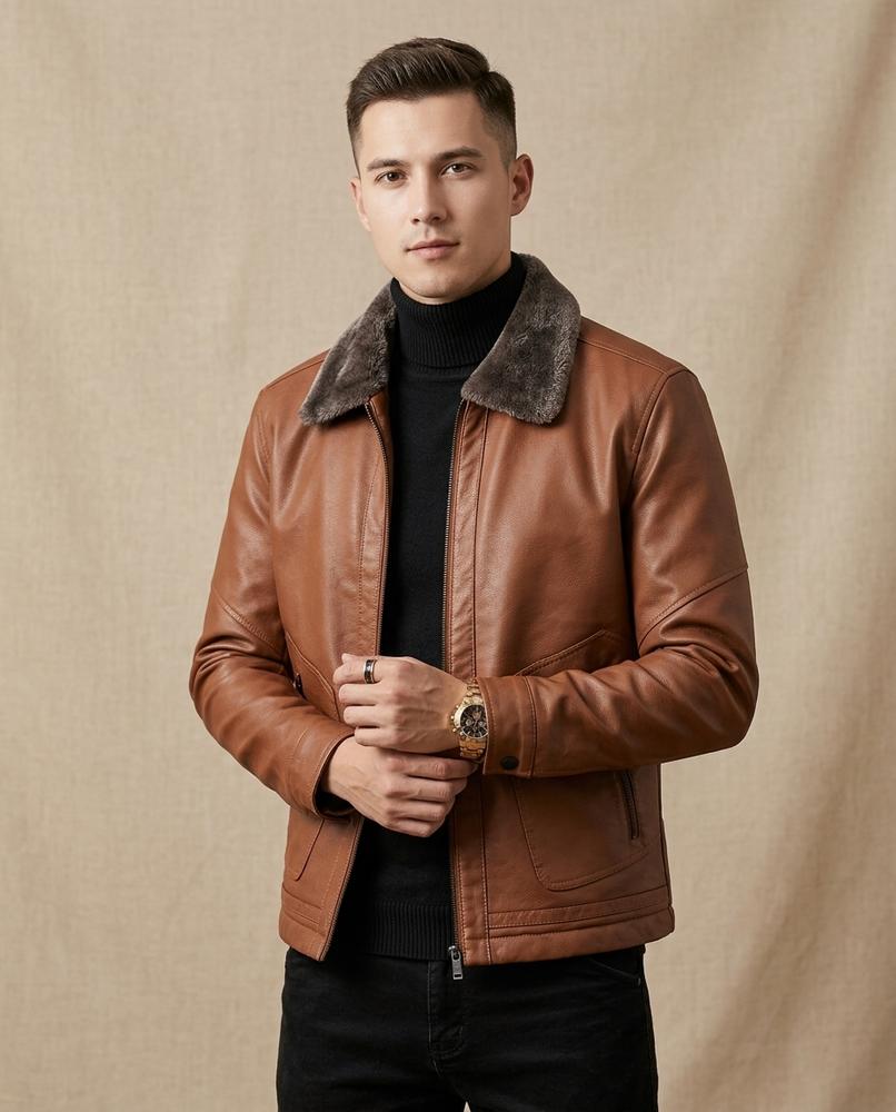 Lands Mode - Lolil | Gefüttert Kunstleder Jacke Herren