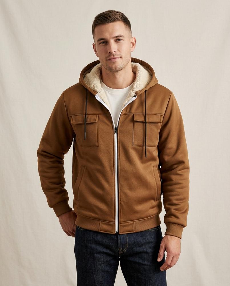 Lands Mode - Dolet | Gefütterter Dicker Hoodie Herren
