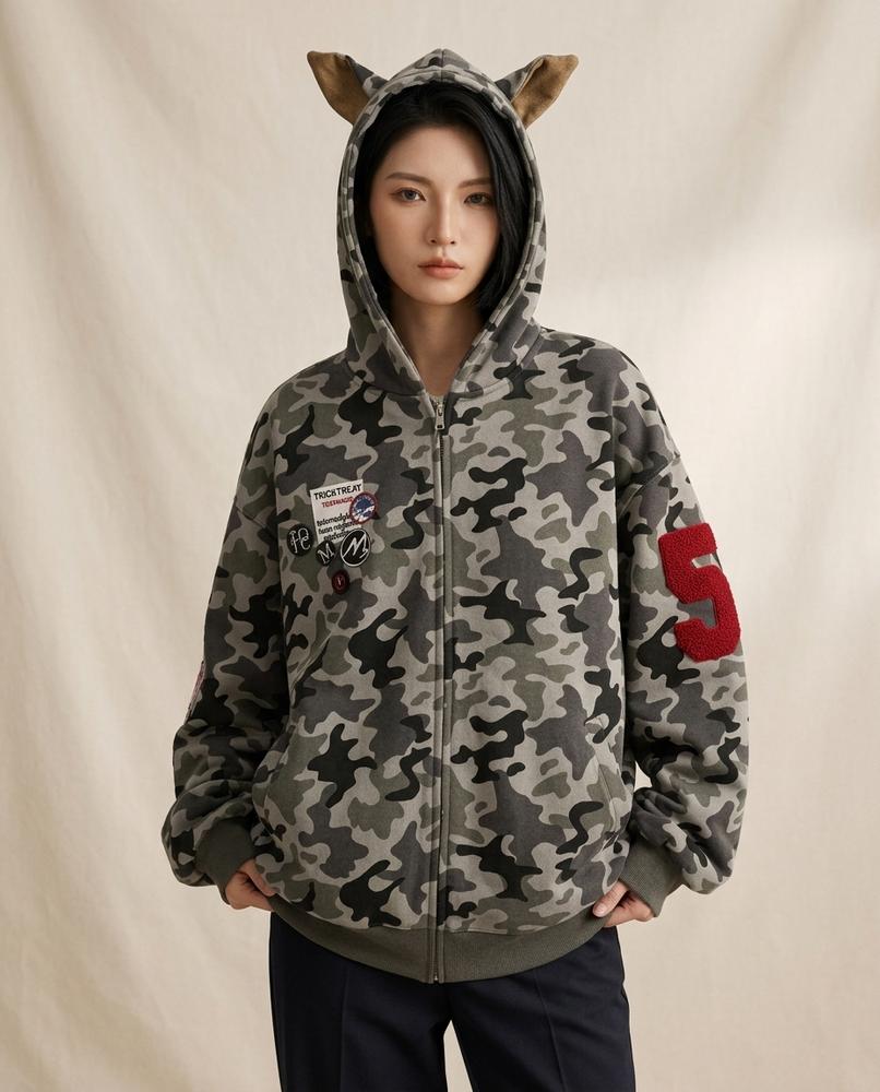 Lands Mode - Eaduv | Applizierter Übergroß Hoodie Unisex
