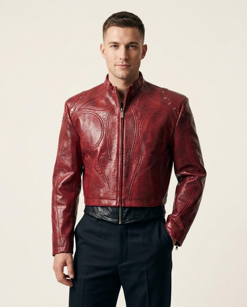 Lands Mode - Nupot | Patinierte Genietete Jacke Herren