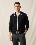Lands Mode - Zugal | Paspeliert Gestrickt Strickjacke Herren