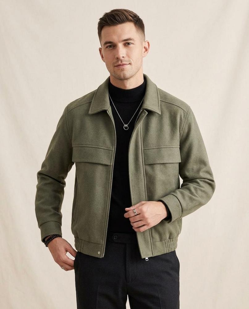 Lands Mode - Naniv | Texturiert Reißverschluss Jacke Herren