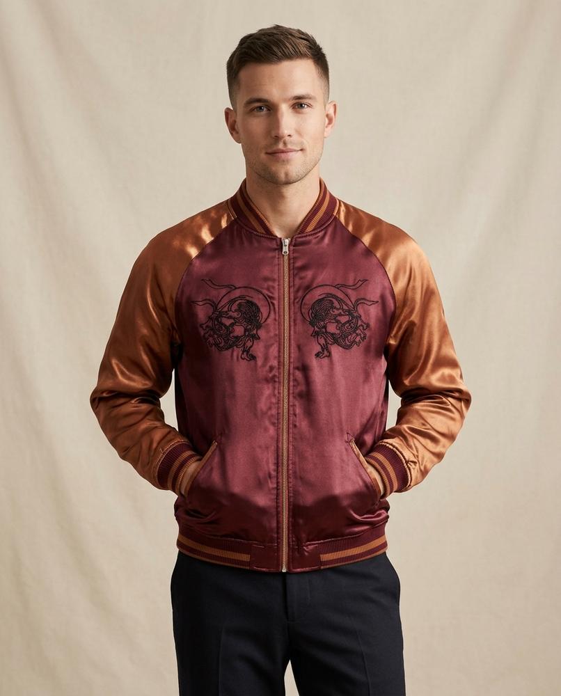 Lands Mode - Tetom | Bestickt Glänzend Jacke Unisex