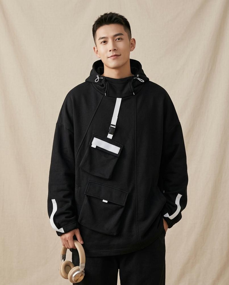Lands Mode - Kanen | Übergroß Funktional Hoodie Unisex