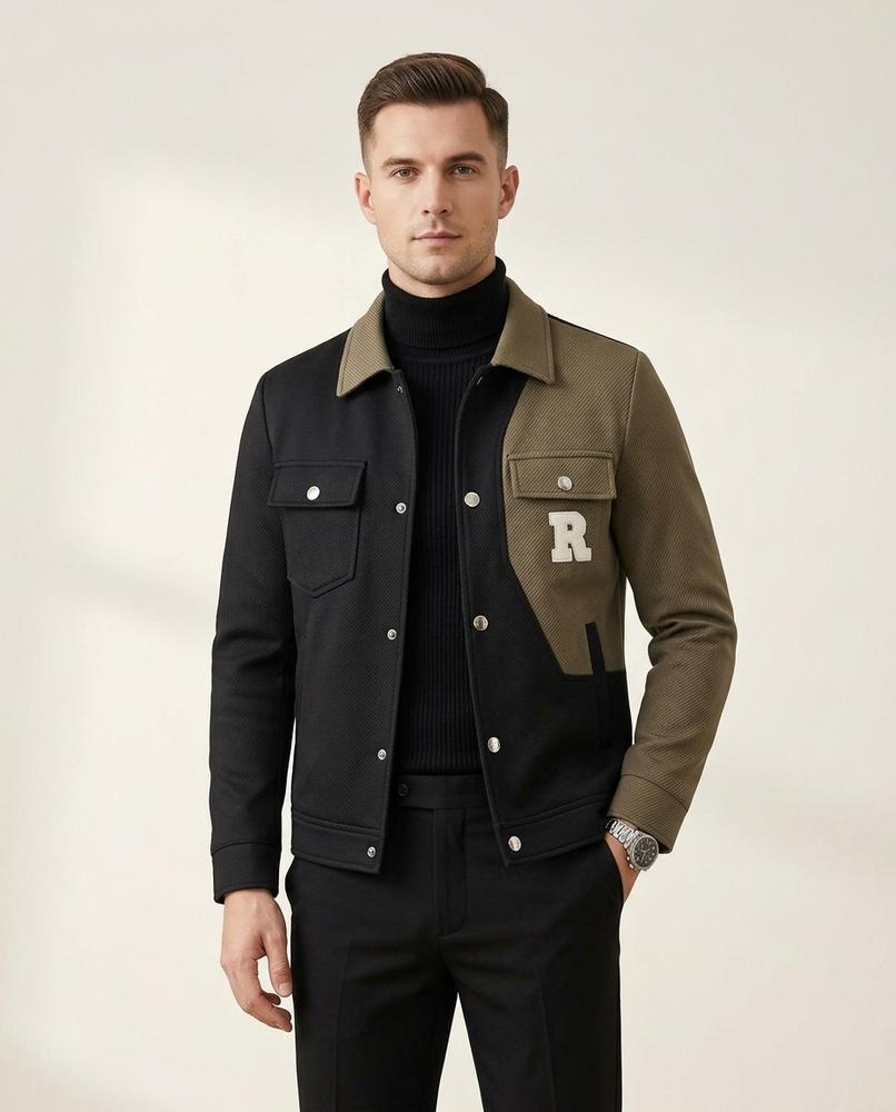 Lands Mode - Dalis | Gefütterte Zweifarbige Jacke Herren