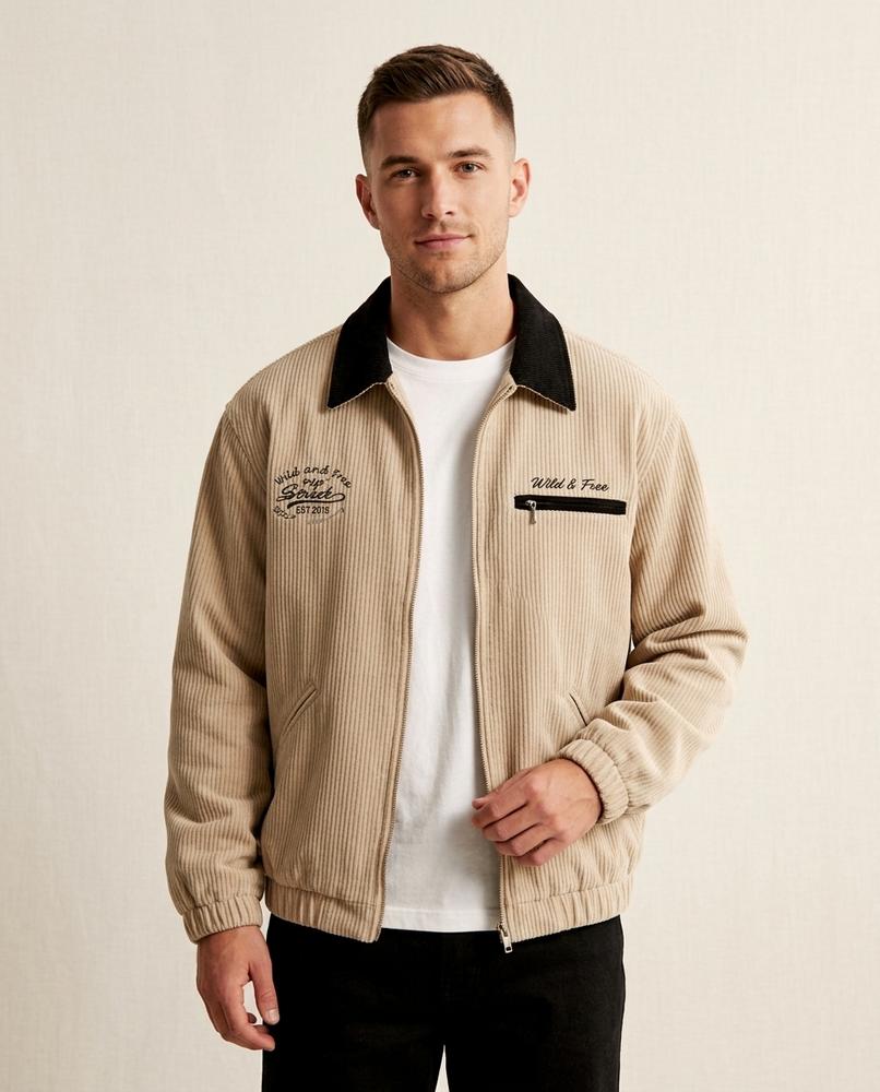 Lands Mode - Ribin | Gefütterte Cord Jacke Herren