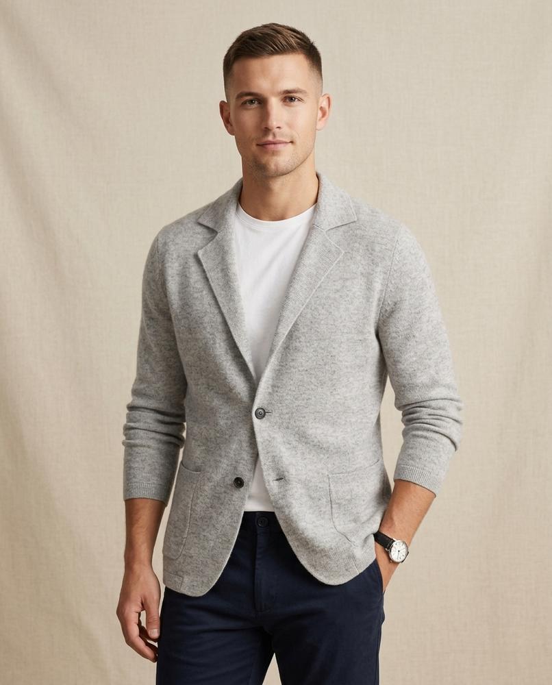 Lands Mode - Vizuk | Wollig Geknöpft Strickjacke Herren