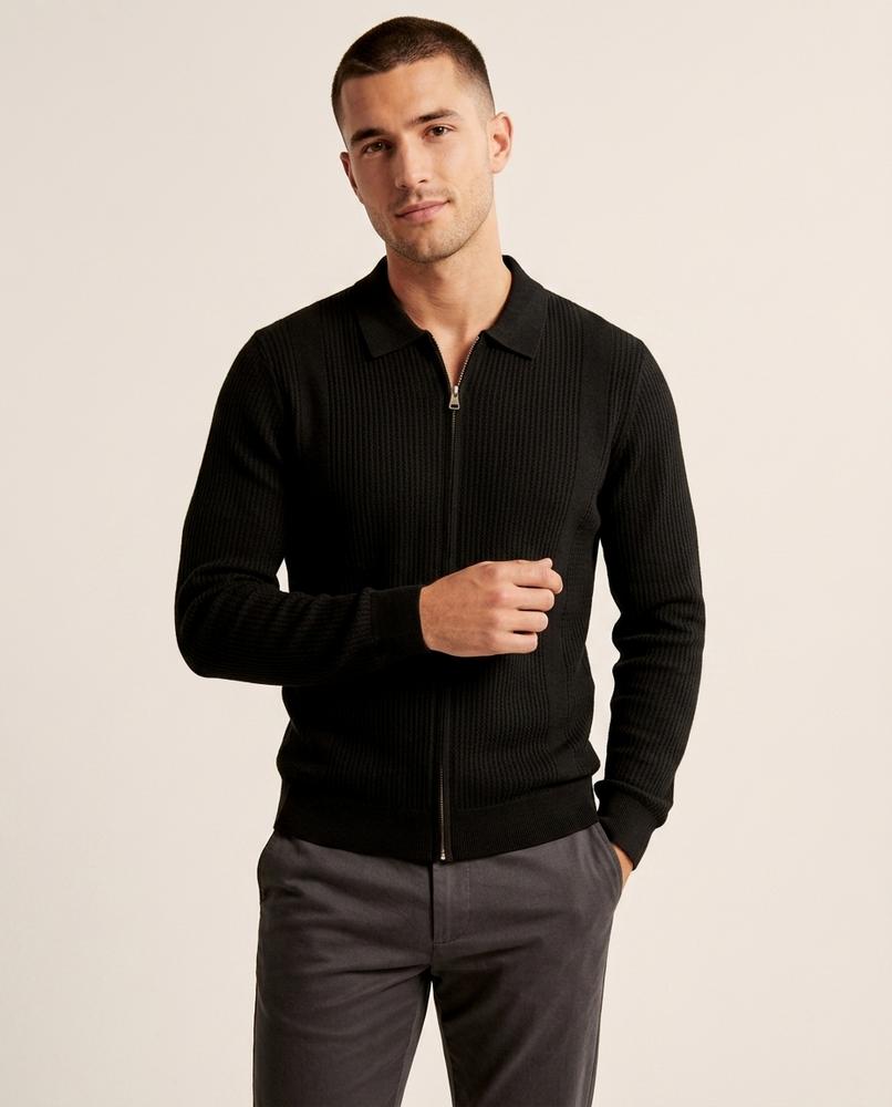 Lands Mode - Zovov | Strukturiert Gezipter Pullover Herren