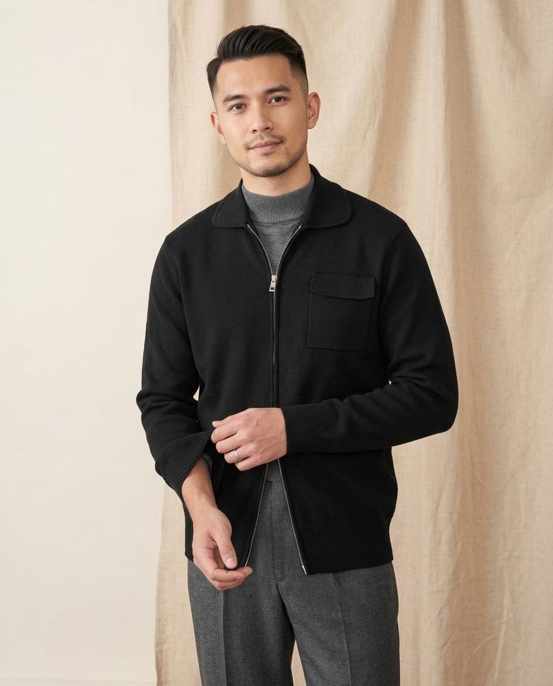Lands Mode - Tesak | Gestrickt Gekragt Strickjacke Herren