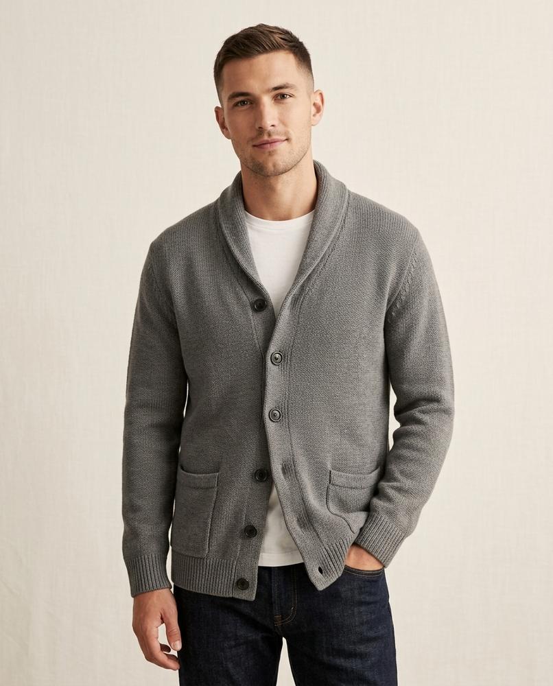 Lands Mode - Revan | Schalkragen Geknöpft Cardigan Herren