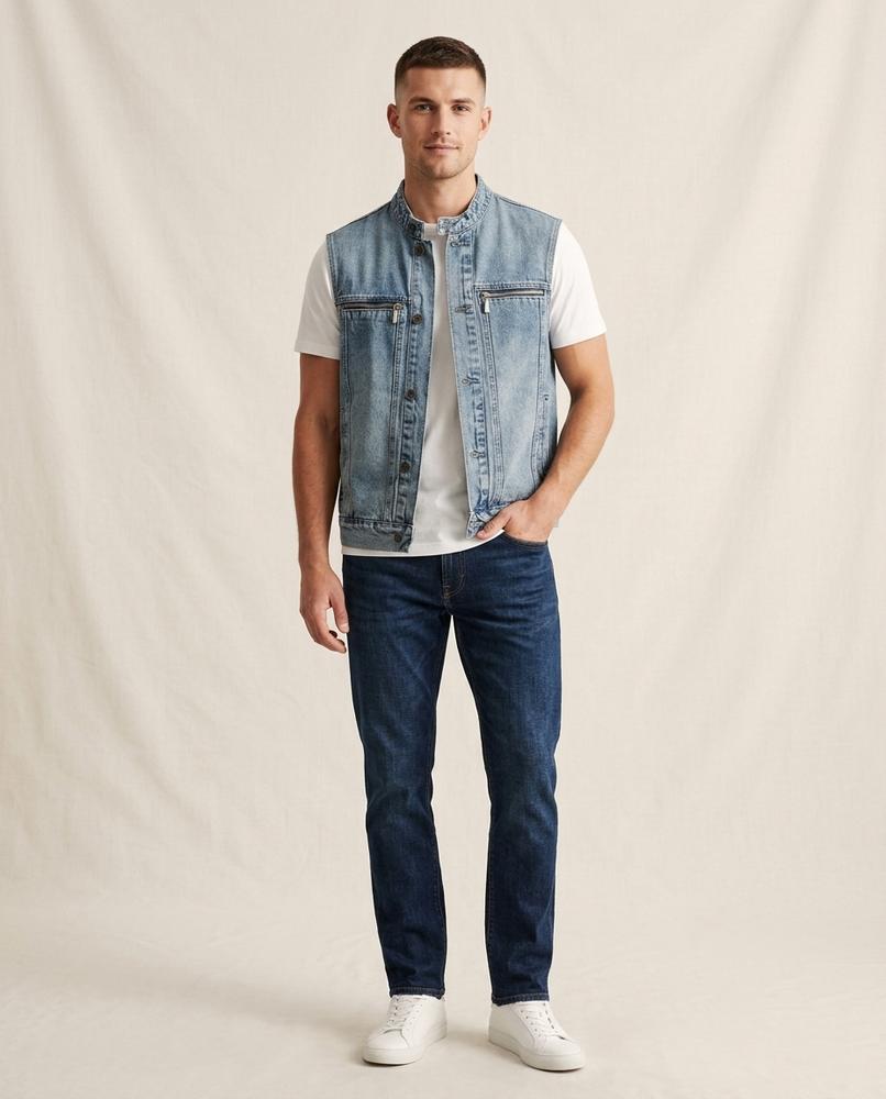Lands Mode - Rimot | Ärmellose Denim Weste Herren