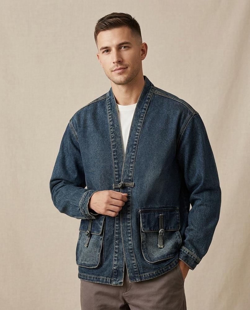 Lands Mode - Lazot | Kragenlose Gewaschene Jacke Unisex
