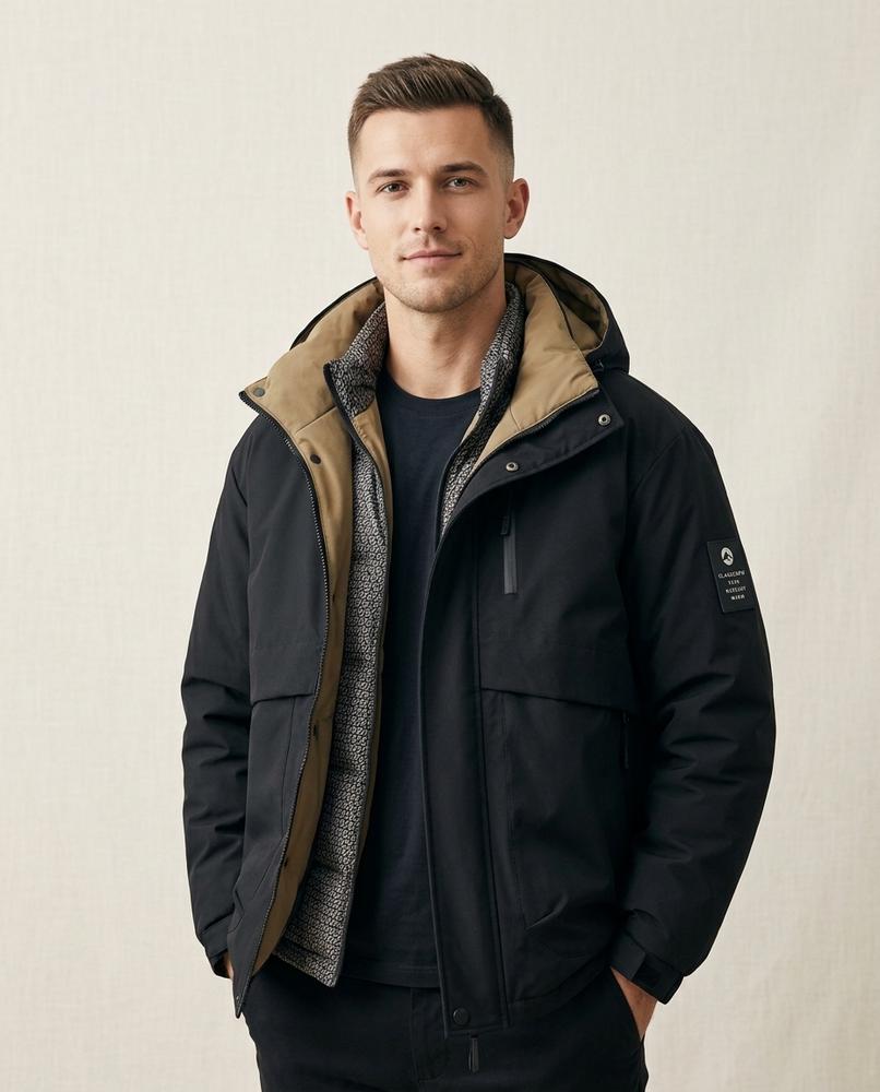 Lands Mode - Yokas | Gefüttert Hochschließend Jacke Herren