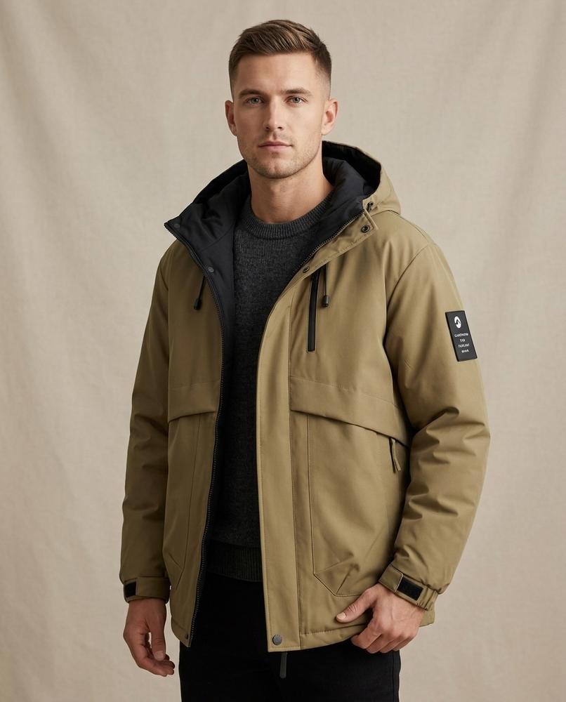 Lands Mode - Yokas | Gefüttert Hochschließend Jacke Herren