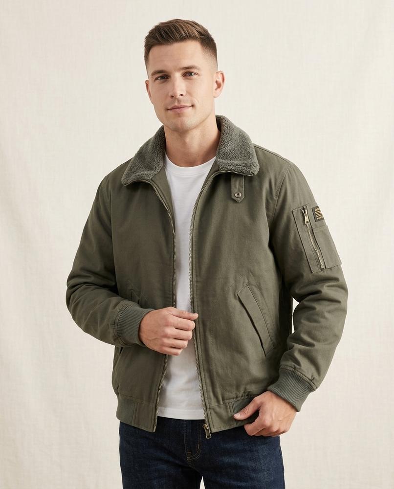 Lands Mode - Magar | Gefütterte Bomber Jacke Herren