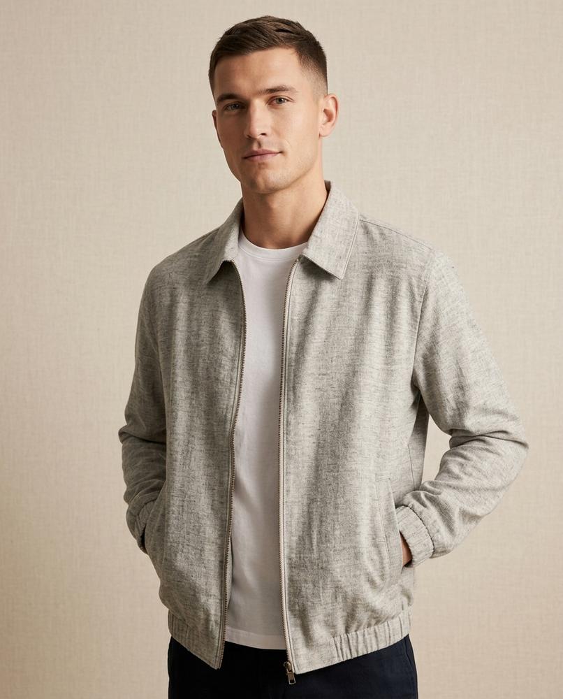 Lands Mode - Luruv | Langärmlige Melierte Jacke Herren