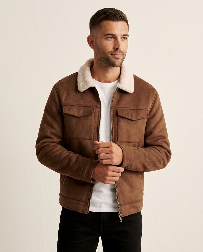 Lands Mode - Tavok | Teddykragen Velours Jacke Herren