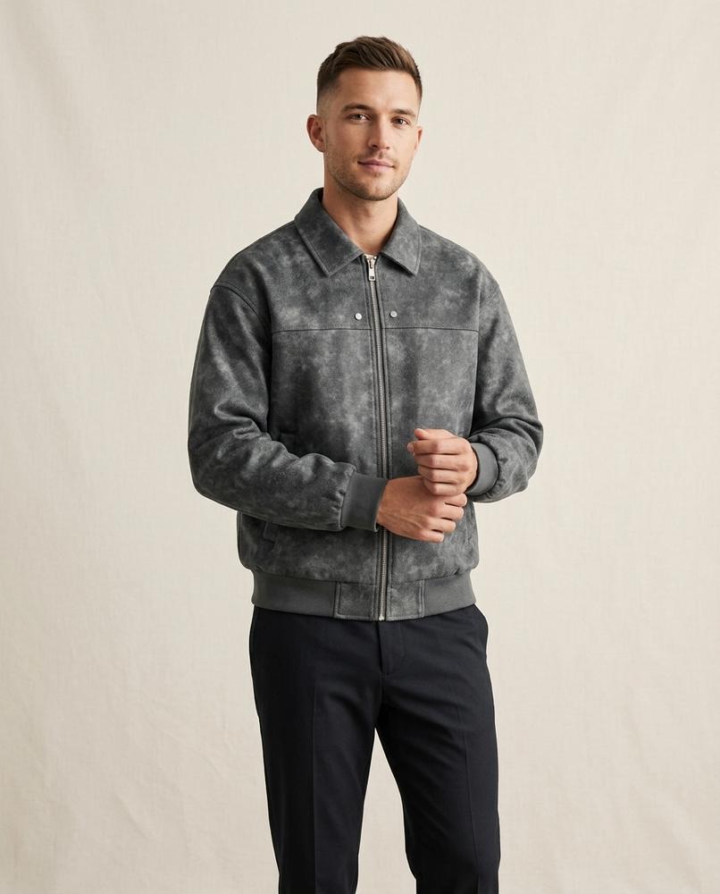 Lands Mode - Vorid | Kunstlederne Weit Geschnittene Jacke Herren