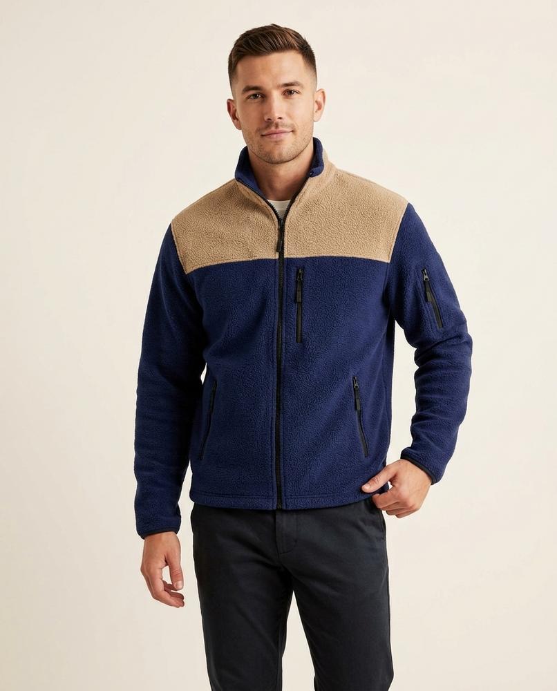 Lands Mode - Vozul | Zweifarbige Fleeceartige Jacke Herren