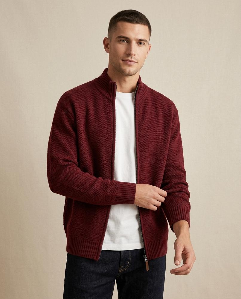 Lands Mode - Divam | Strukturiert Gestrickt Strickjacke Herren