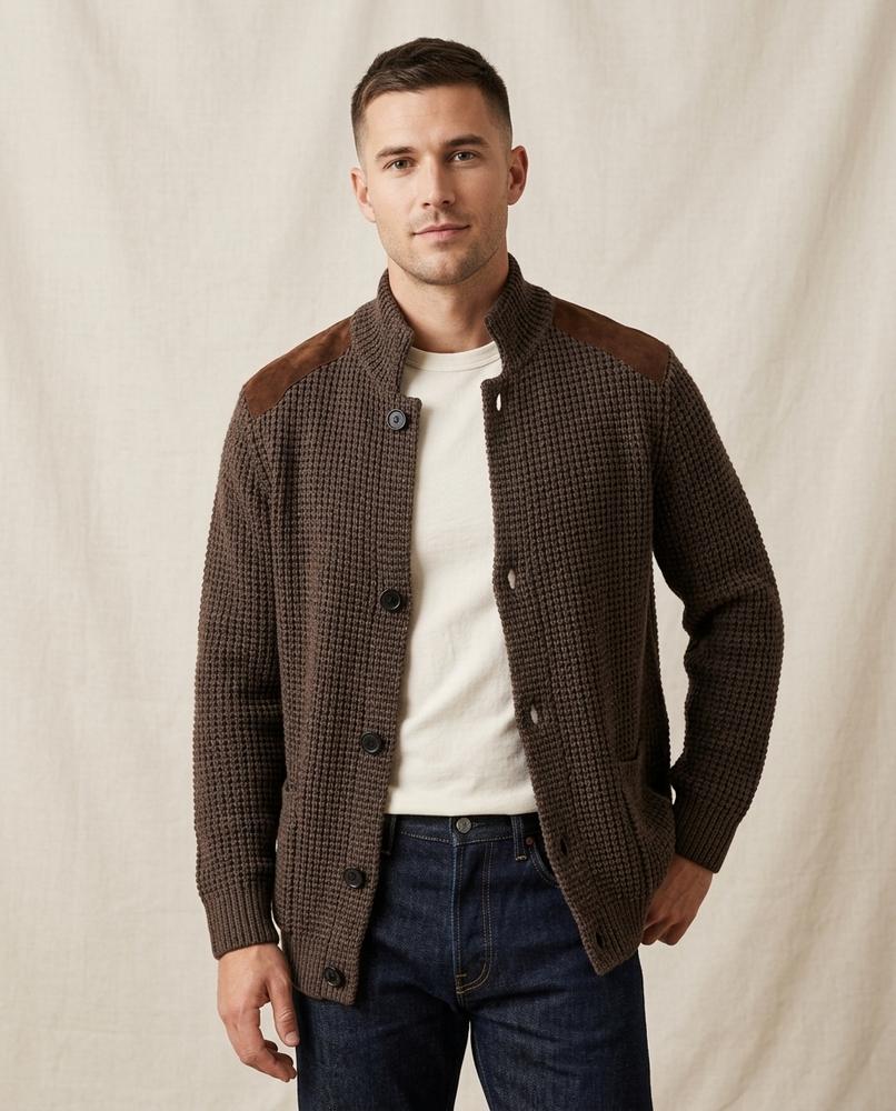 Lands Mode - Kidin | Strukturierter Langärmliger Cardigan Herren