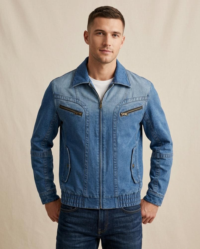 Lands Mode - Kakum | Gefütterte Denim Jacke Herren