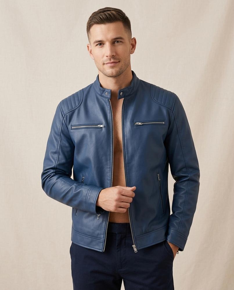 Lands Mode - Nalus | Taillierte Lederoptik Jacke Herren