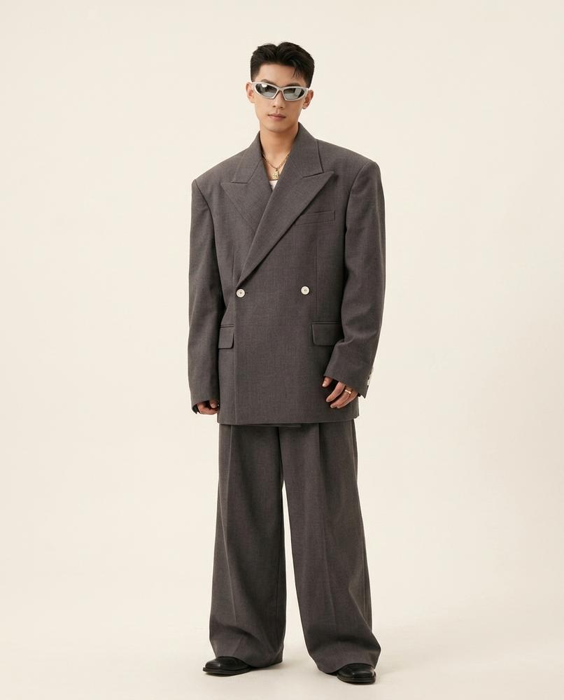 Lands Mode - Mawan | Oversized Zweireihiger Anzug Unisex