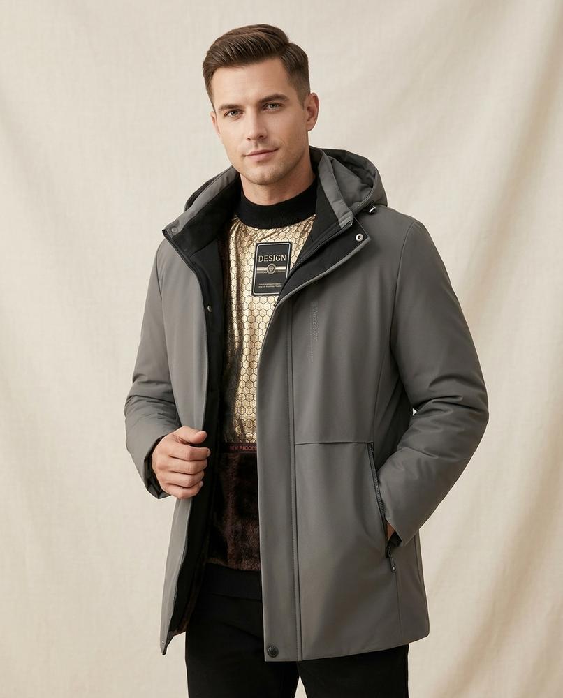 Lands Mode - Sidet | Gefütterter Winter Mantel Herren