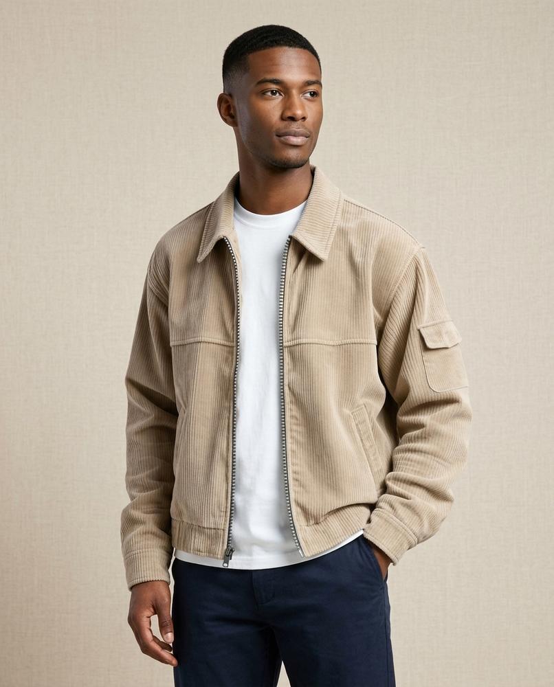 Lands Mode - Dezet | Cord Reißverschluss Jacke Herren
