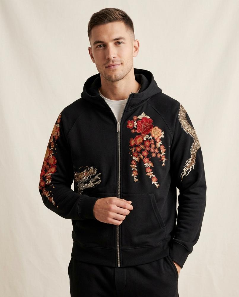Lands Mode - Tetot | Bestickter Langärmliger Hoodie Unisex