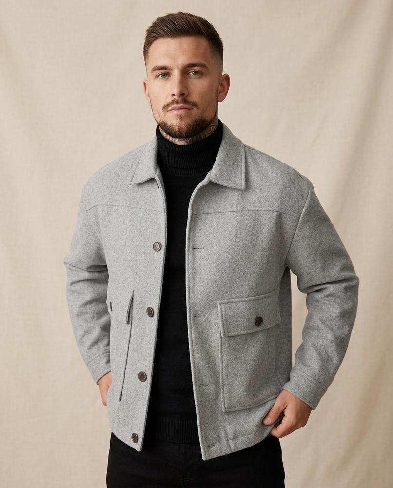 Lands Mode - Kenes | Geknöpfte Aufgesetzte Jacke Herren