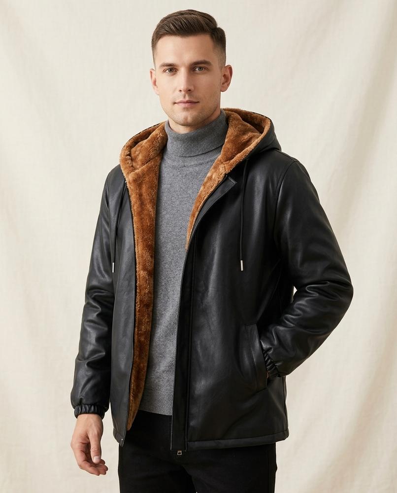 Lands Mode - Mitis | Gefütterte Kunstleder Jacke Herren