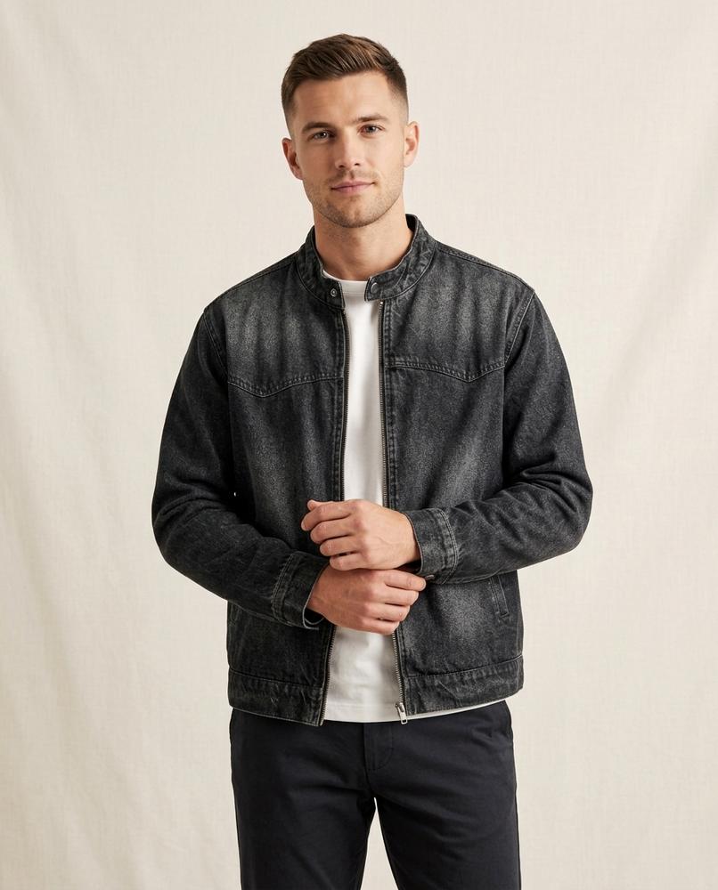 Lands Mode - Dogar | Reißverschluss Denim Jacke Unisex