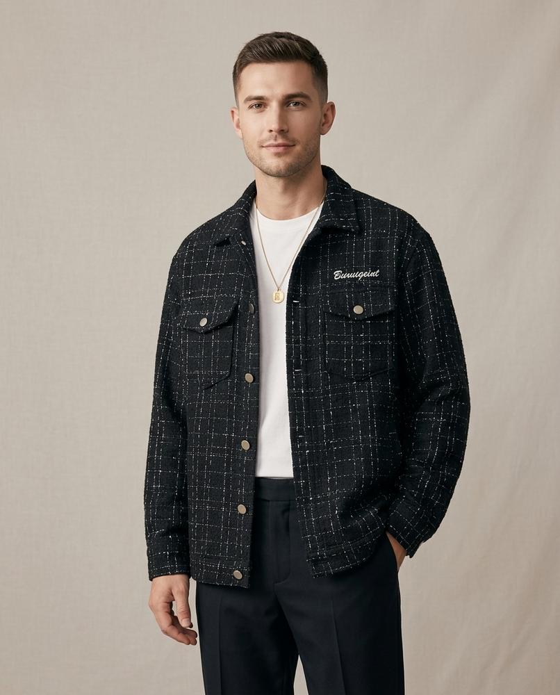 Lands Mode - Vukar | Kariert Strukturiert Jacke Unisex