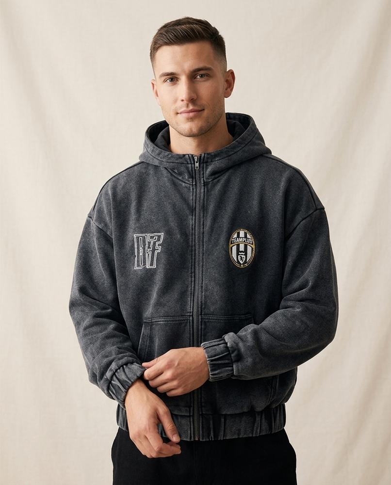 Lands Mode - Yunor | Gewaschen Bestickt Hoodie Unisex