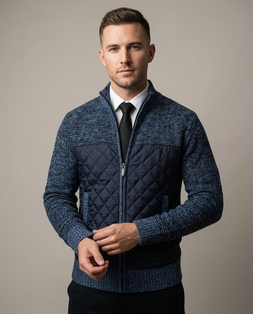 Lands Mode - Supav | Gesteppt Strukturiert Strickjacke Herren