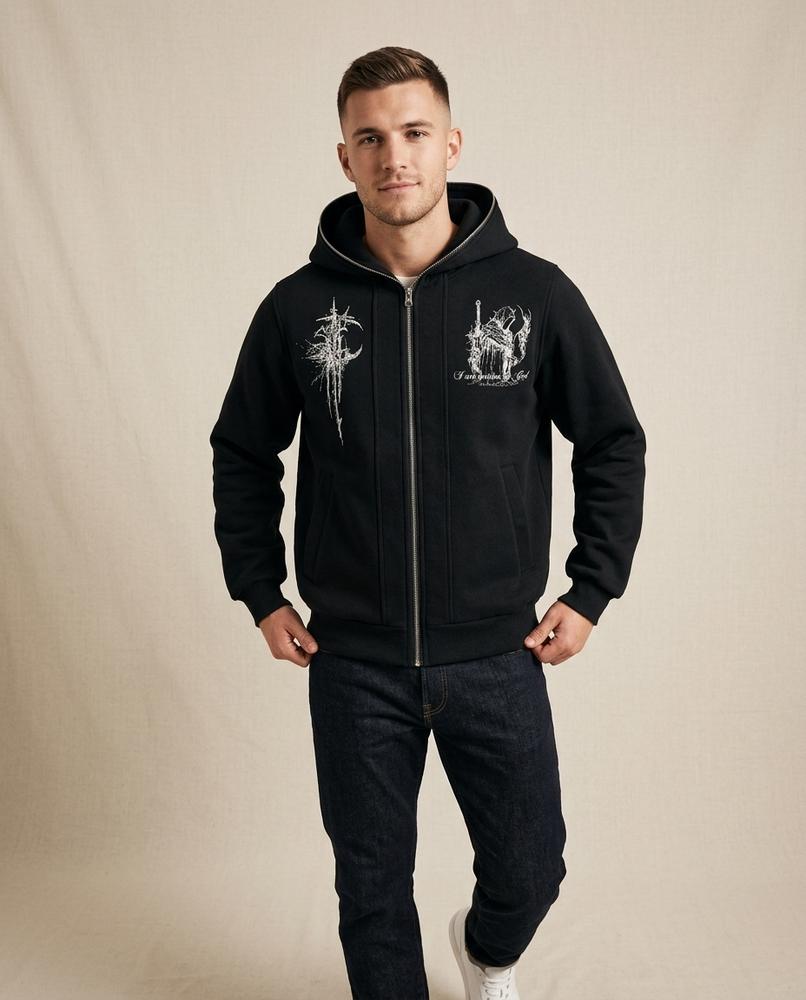 Lands Mode - Ziral | Bedruckter Langärmliger Hoodie Unisex