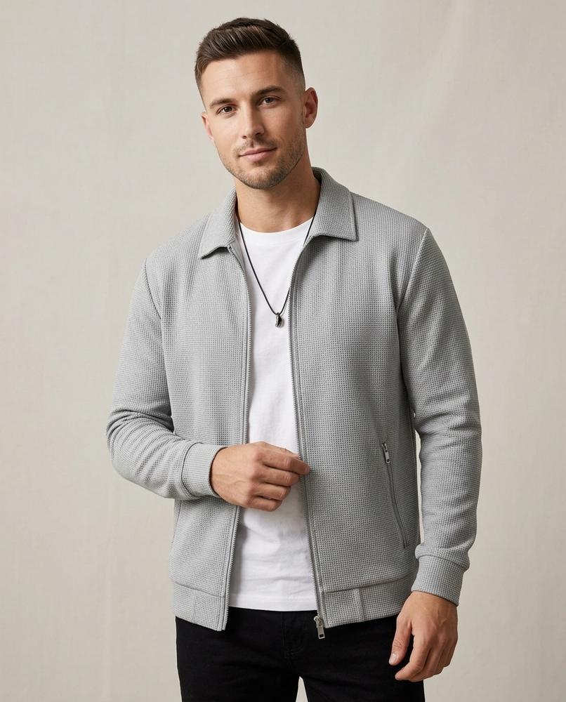 Lands Mode - Rifit | Strukturierte Reißverschluss Jacke Herren