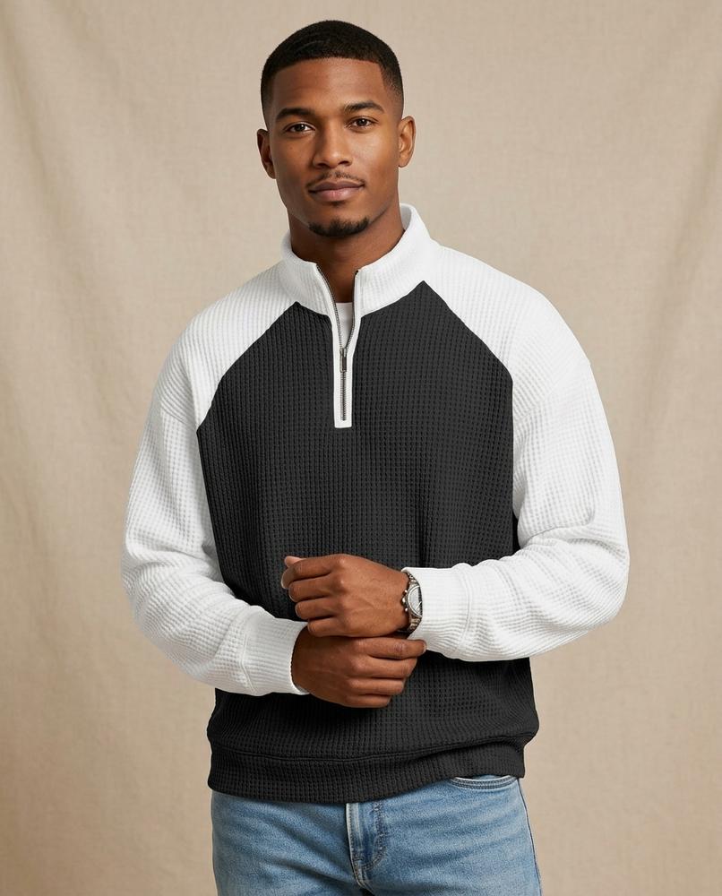 Lands Mode - Milon | Strukturiert Zweifarbig Pullover Herren