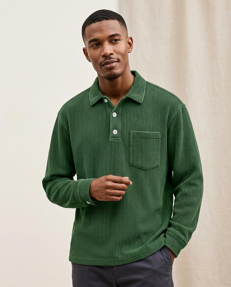 Lands Mode - Eatel | Geripptes Langärmliges Shirt Herren