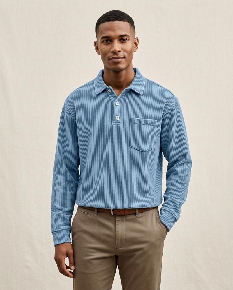 Lands Mode - Eatel | Geripptes Langärmliges Shirt Herren