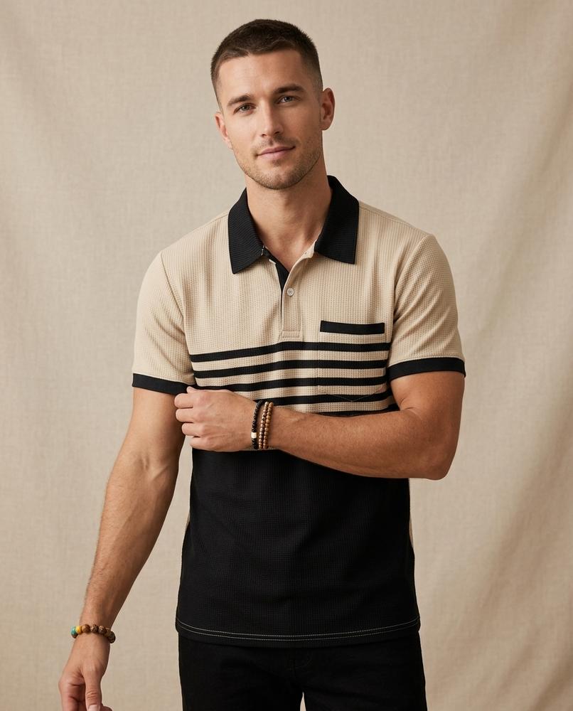 Lands Mode - Morik | Gestreiftes Piqué Shirt Herren