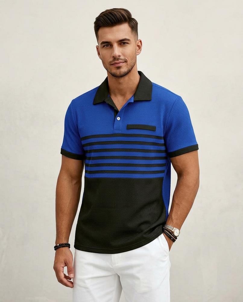 Lands Mode - Morik | Gestreiftes Piqué Shirt Herren