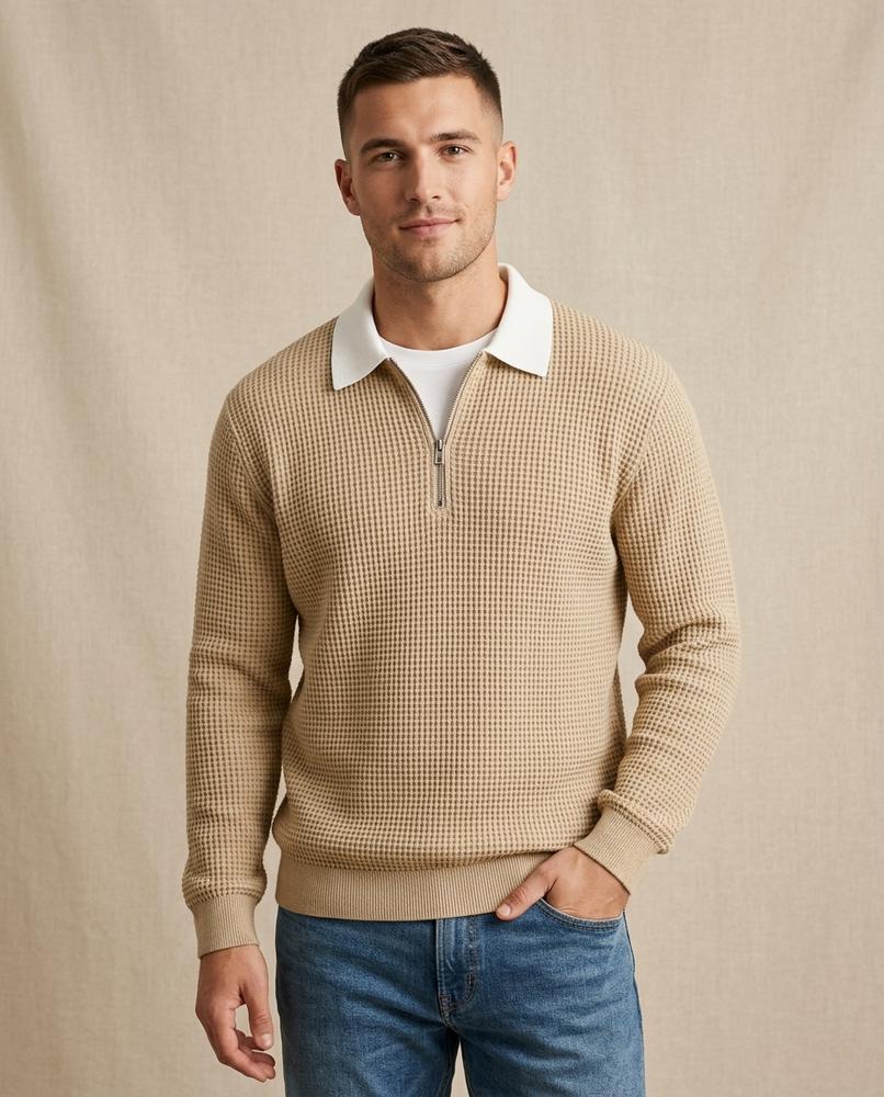 Lands Mode - Rewat | Strukturiert Gekragt Pullover Herren