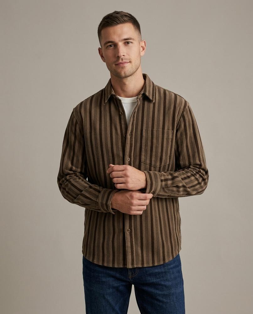Lands Mode - Mizul | Gestreift Langärmlig Hemd Unisex