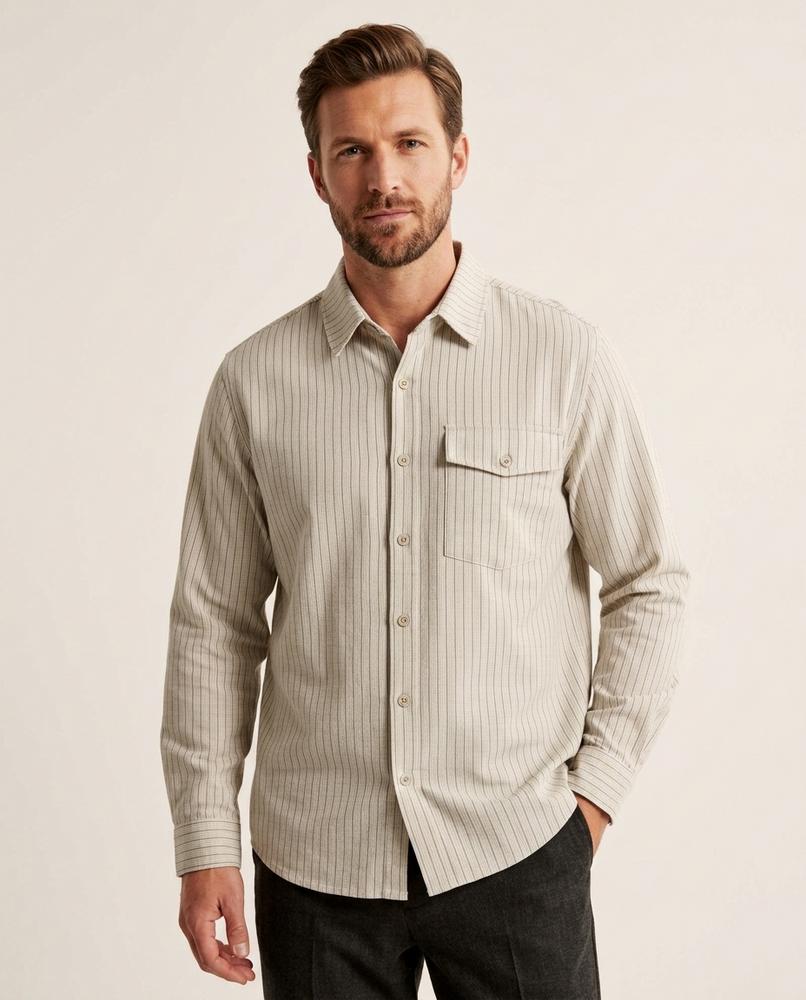Lands Mode - Rativ | Strukturiertes Gestreiftes Hemd Unisex