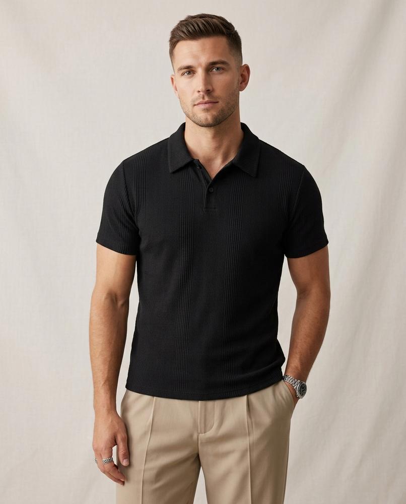 Lands Mode - Dizav | Strukturiertes Kurzärmliges Shirt Herren