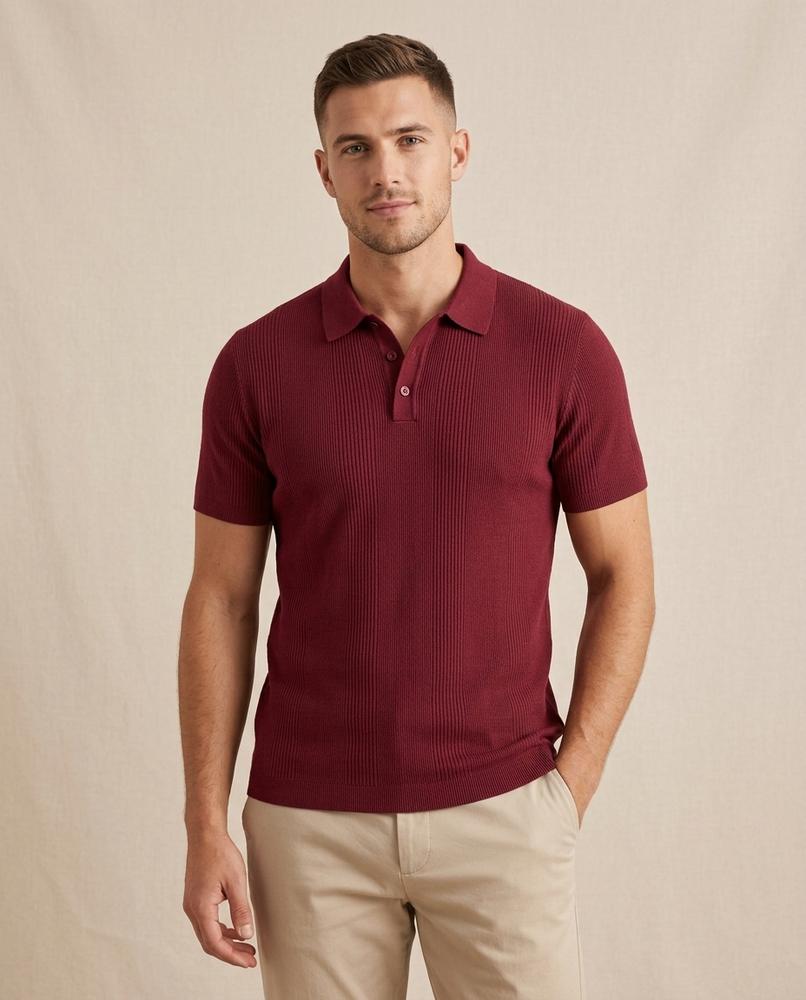 Lands Mode - Dizav | Strukturiertes Kurzärmliges Shirt Herren